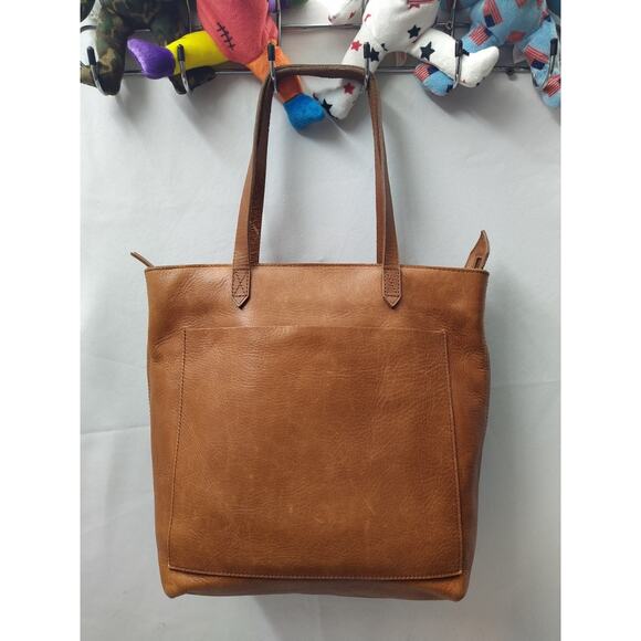 Madewell Brown Leather Double Handles Tote Bag - Picture 5 of 16